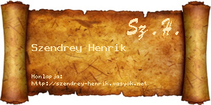 Szendrey Henrik névjegykártya