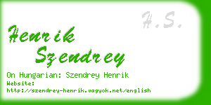 henrik szendrey business card